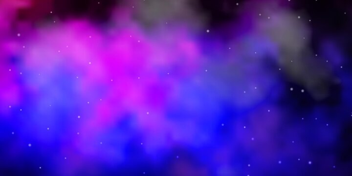 Dark Purple, Pink vector background with colorful stars. Colorful illustration with abstract gradient stars. Theme for cell phones. © Guskova