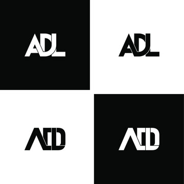adl letter original monogram logo design