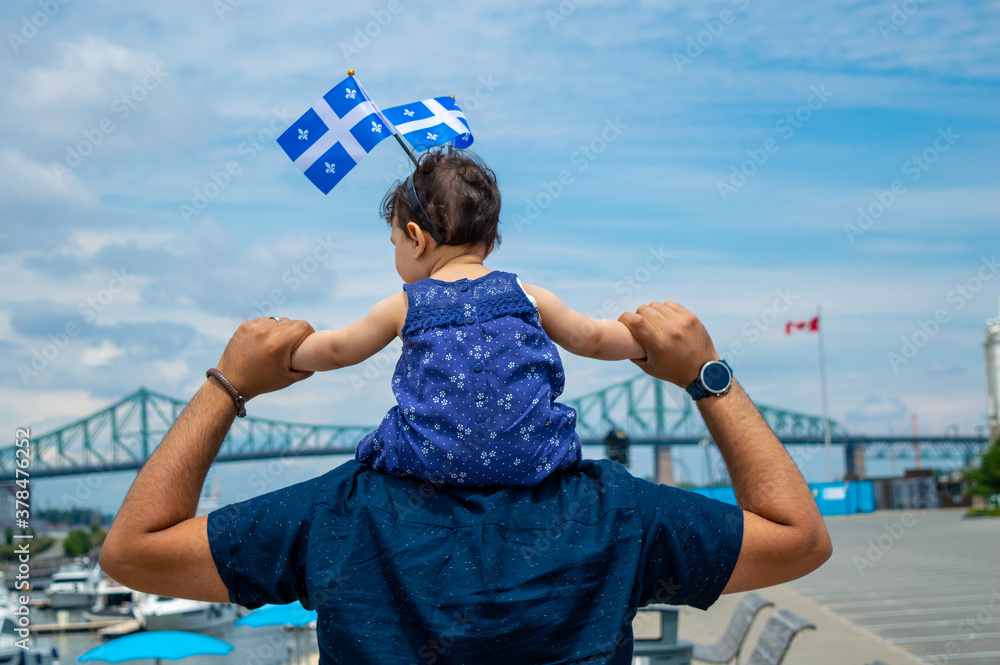 Wall mural drapeau québec - happy quebec day