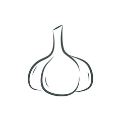 Garlic vector. Garlic logo design. Garlic symbol. free space for text.
