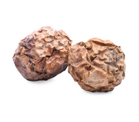 Passion fruit isolated on white background one half two slices