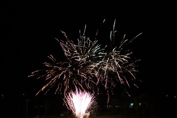 Fireworks in the night sky 