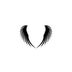 Obraz premium Angel wings icon in simple style on a white background vector illustration