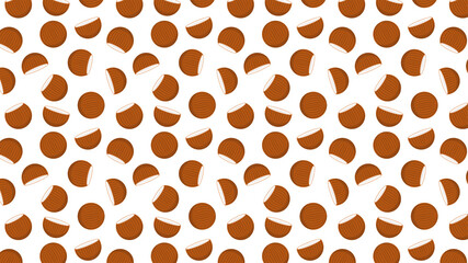 Coconut pattern wallpaper. Coconut vector. Coconut on white background.