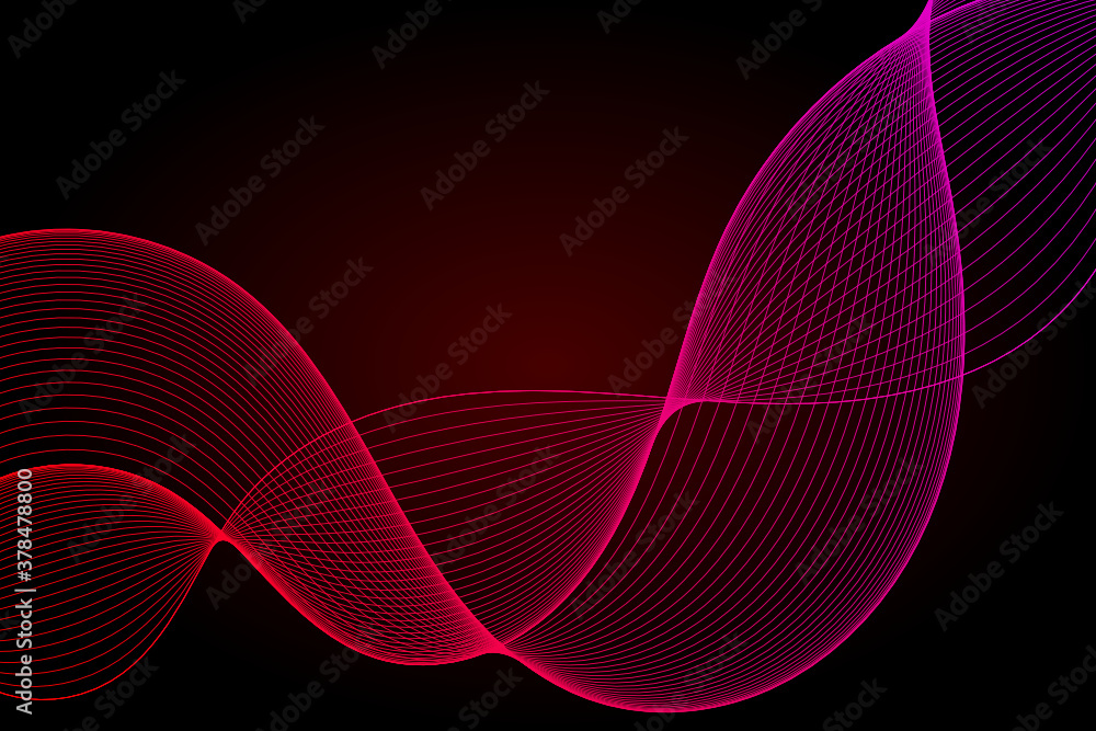 Poster abstract wave element for design. digital frequency track equalizer. stylized line art background. v