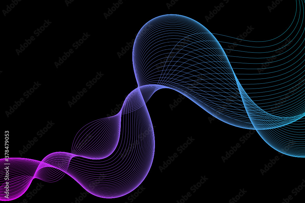 Poster abstract wave element for design. digital frequency track equalizer. stylized line art background. v
