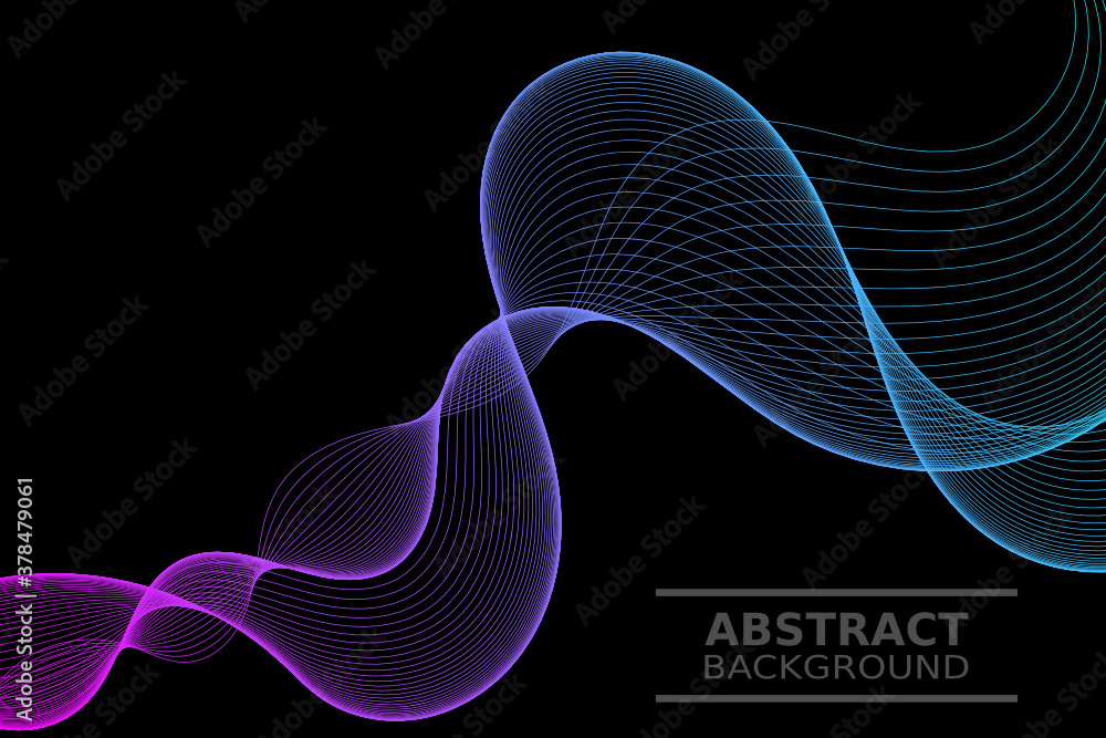 Poster abstract wave element for design. digital frequency track equalizer. stylized line art background. v
