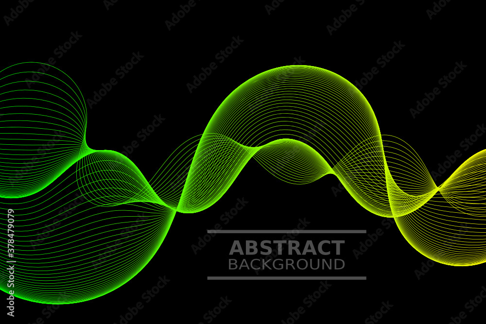 Poster abstract wave element for design. digital frequency track equalizer. stylized line art background. v