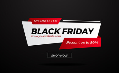 elegant sale banner label for black friday discount offer for retail shopping commerce