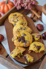 sweet home made pumpkin chocolate chip cookies