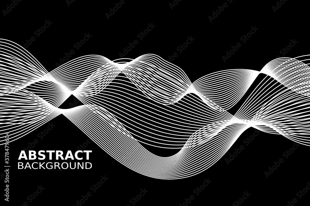 Poster abstract wave element for design. digital frequency track equalizer. stylized line art background. v
