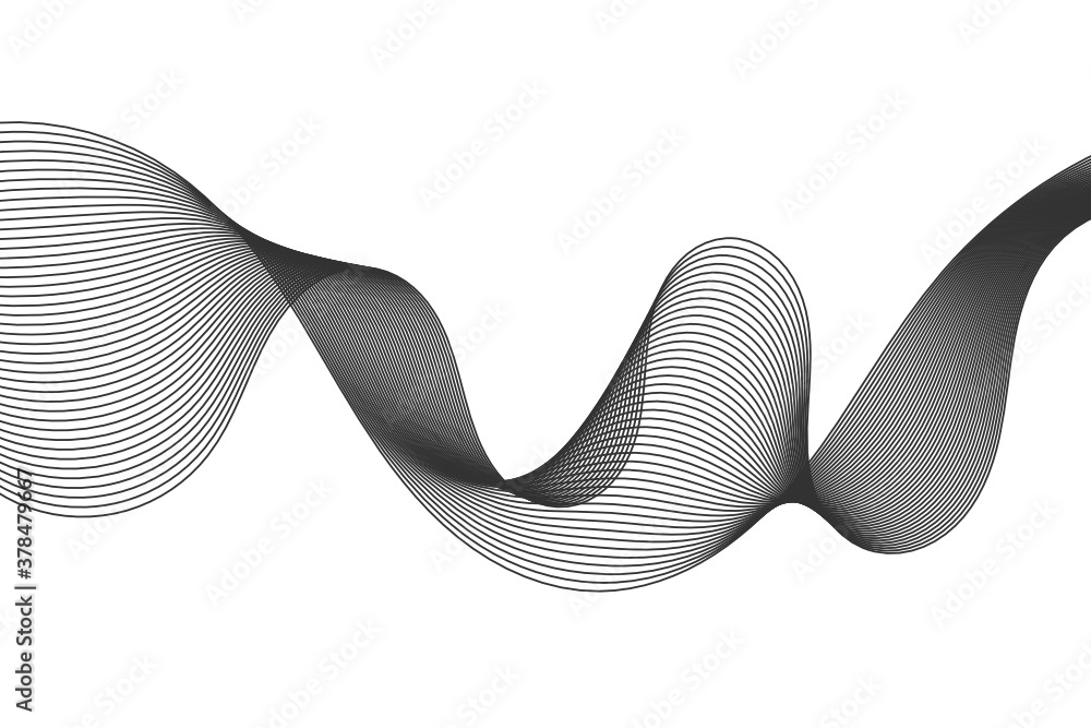 Poster abstract wave element for design. digital frequency track equalizer. stylized line art background. v