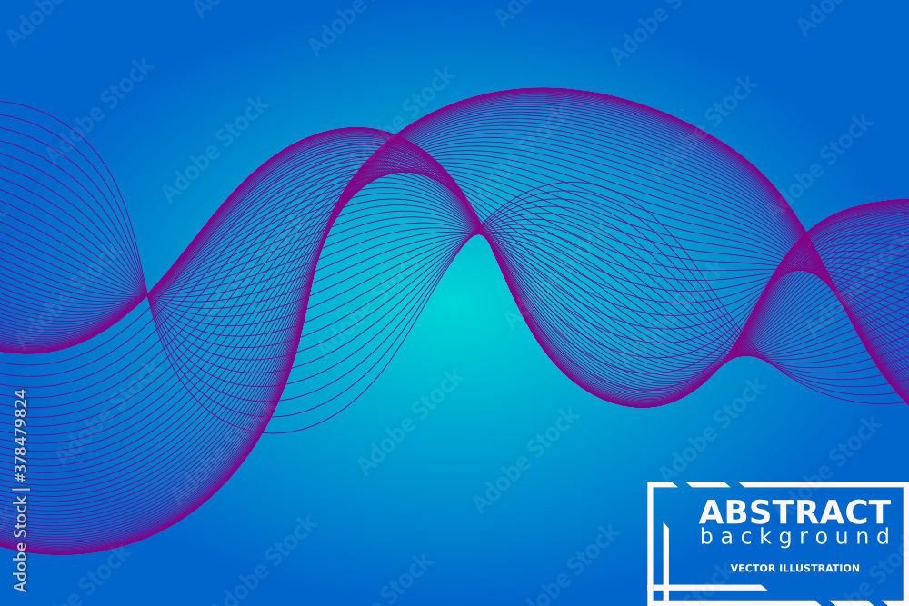 Poster abstract wave element for design. digital frequency track equalizer. stylized line art background. v