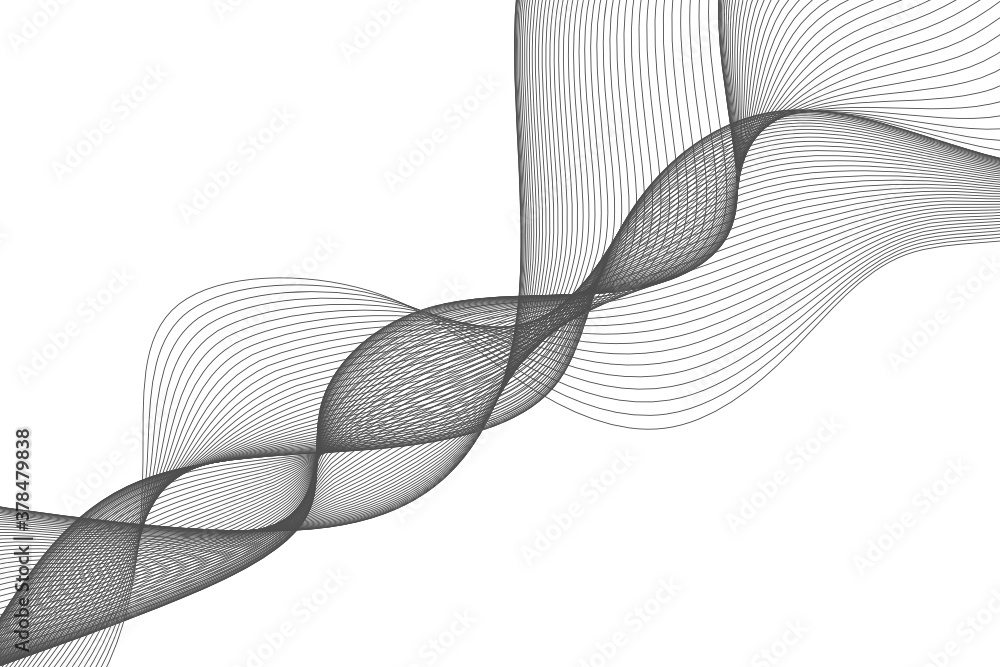 Poster abstract wave element for design. digital frequency track equalizer. stylized line art background. v