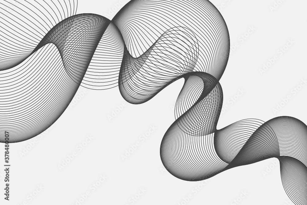 Poster abstract wave element for design. digital frequency track equalizer. stylized line art background. v