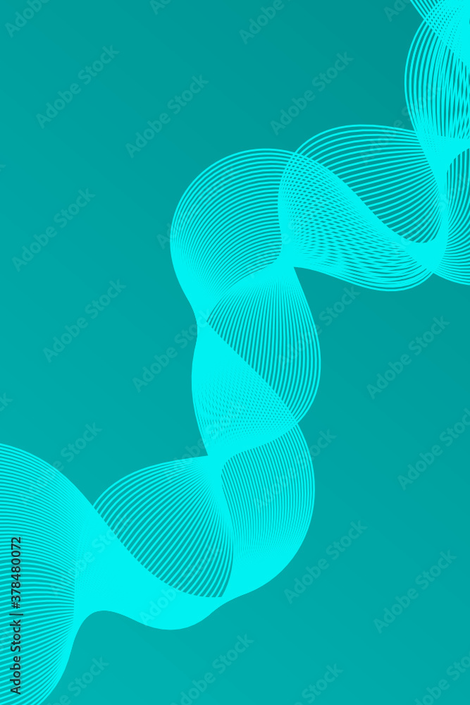 Poster abstract wave element for design. digital frequency track equalizer. stylized line art background. v