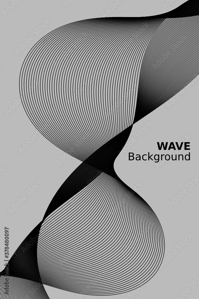 Poster abstract wave element for design. digital frequency track equalizer. stylized line art background. v