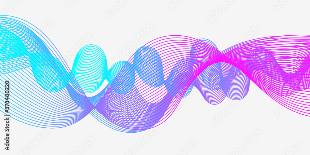 Poster abstract wave element for design. digital frequency track equalizer. stylized line art background. v