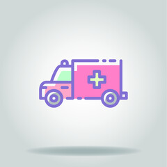 Fototapeta premium ambulance colorful colorful icon 
