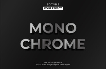 Monochrome color text style, Editable font effect