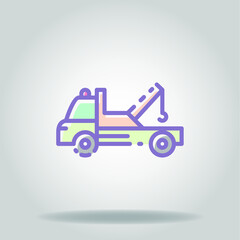 Fototapeta na wymiar tow truck colorful colorful icon 