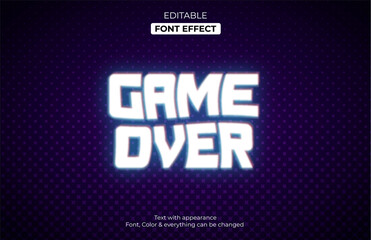 Blurred game over style, Editable font effect