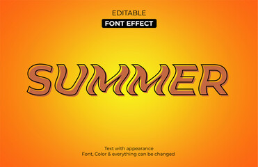 Orange summer style, Editable font effect