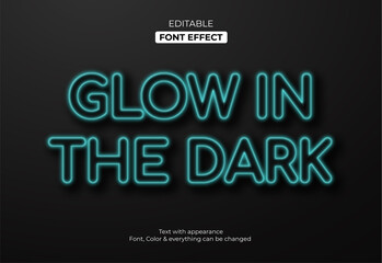 Glowing light style, Editable font effect