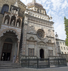 Fototapeta premium Bergamo, Italy. The old town. The Basilica of Santa Maria Maggiore and the Colleoni Chapel. Two of the most important monuments of the city and main attractions for tourists. Best of Italy