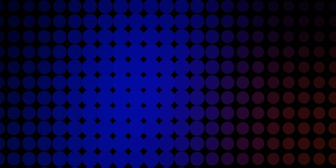 Fototapeta na wymiar Dark Blue, Red vector background with circles. Colorful illustration with gradient dots in nature style. New template for your brand book.
