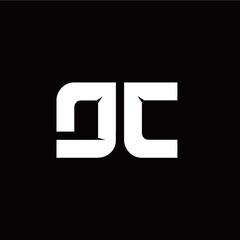 D C letter monogram style initial logo template