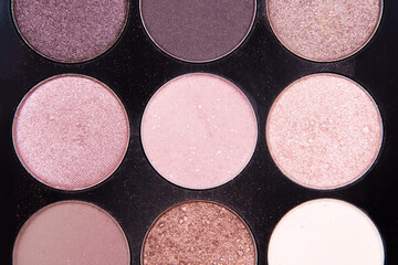 Palette of cosmetic eye shadow, pearlescent shades