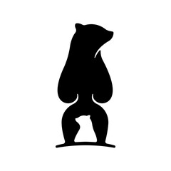 creative negative space bear logo design idea