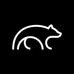 abstract outline bear logo design