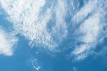 Background. Blue sky and cirrus clouds