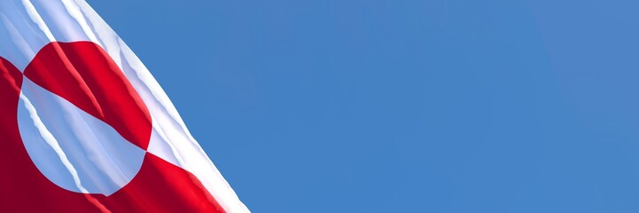 3D rendering of the national flag of Greenland waving in the wind