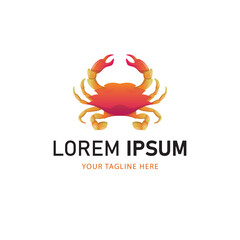 Colorful Crab Logo Design. Gradient Animal Logo Style