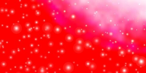 Light Red vector background with small and big stars. Colorful illustration with abstract gradient stars. Pattern for websites, landing pages.