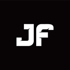 J F letter monogram style initial logo template