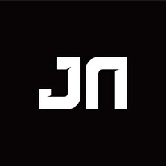 J N letter monogram style initial logo template