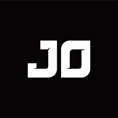 J O letter monogram style initial logo template