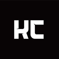 K C letter monogram style initial logo template