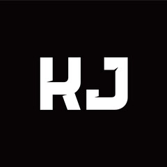 K J letter monogram style initial logo template