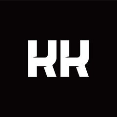 K K letter monogram style initial logo template