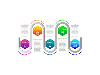 Business data visualization.  Abstract Process chart or graph elements, diagram with step option parts or processes. Vector business template for presentation. Creative concept for infographic.