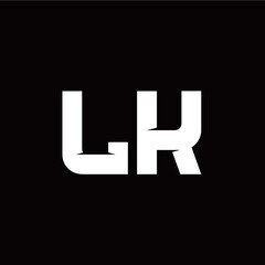 L K letter monogram style initial logo template