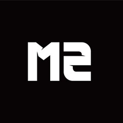 M Z letter monogram style initial logo template