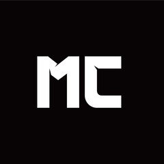 M C letter monogram style initial logo template