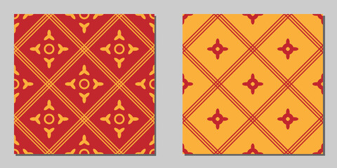 seamless medieval patterns of lines and simple shapes
