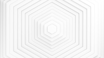 White abstract pattern of hexagon with the effect of displacement. White hexagon wave gradient.3D rendering